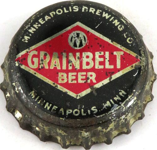 1939 Grain Belt Beer (metallic) Cork Backed Crown Minneapolis Minnesota