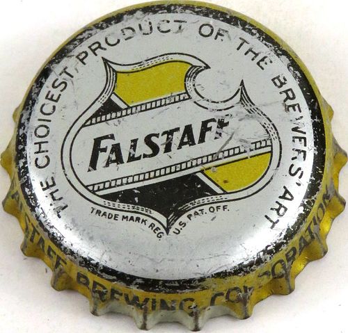 1946 Falstaff Beer (dull gold & dull silver) Cork Backed Crown Saint Louis Missouri