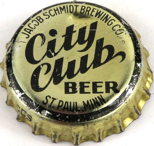 1945 City Club Beer (gold) Cork Backed Crown Saint Paul Minnesota