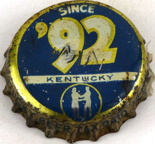 1948 Oertel's '92 Beer, KY 0.45Â¢ tax Cork Backed Crown Louisville Kentucky