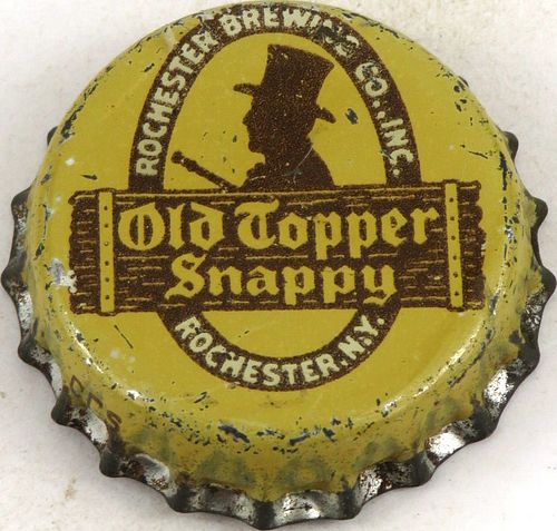1937 Old Topper Snappy Ale Cork-Backed Crown Rochester New York