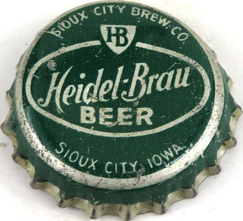1946 Heidel - Brau Beer (Sealex) Cork Backed Crown Sioux City Iowa