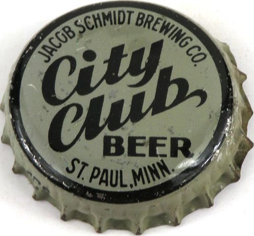 1943 City Club Beer (grey) Cork Backed Crown Saint Paul Minnesota