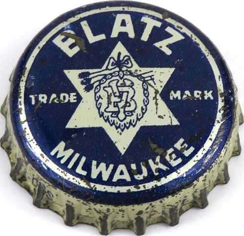 1933 Blatz Milwaukee Beer Cork Backed Crown Milwaukee Wisconsin