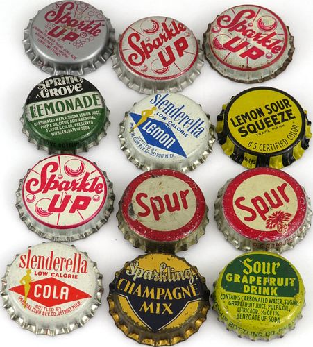 Lot of Eighteen "S" Soda Plastic or Cork-Backed bottle caps 