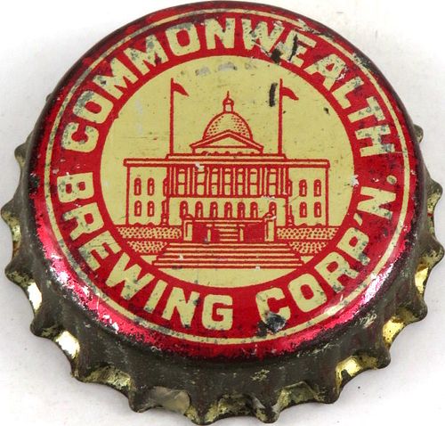 1933 Commonwealth Brewing Co. Cork Backed Crown Springfield Massachusetts