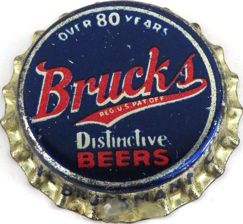 1936 Bruck's Distinctive Beer Cork Backed Crown Cincinnati Ohio
