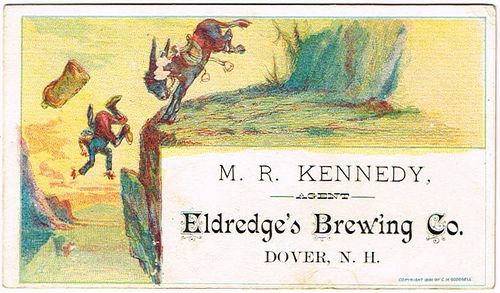 1880 M. R. Kennedy (agent for Massey's Guinness Bass and Eldredge Brewing Co's) Eldredge Brews Dover, New Hampshire