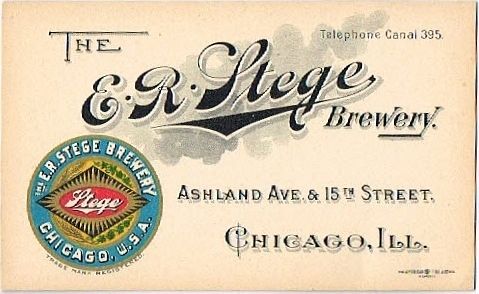 1917 Edward R. Stege Brewery E.R. Stege Brewery Chicago, Illinois