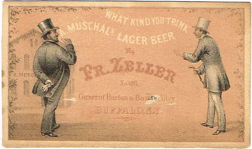 1865 Anton Muschal's Lager Beer Trade Card Buffalo, New York