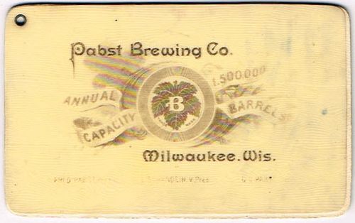 1892 Pabst Brewing Co. Celluloid Salesman's Notebook Milwaukee, Wisconsin
