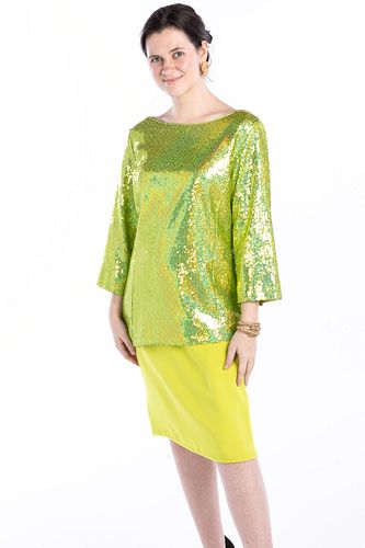 Tom and Linda Platt Couture Sequin Tunic and Skirt