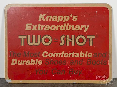 Fiberboard trade sign for Knapp's shoes, 36'' x 48''.