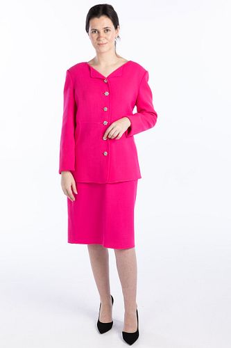 Custom Made Hot Pink Suit and Clip Earrings