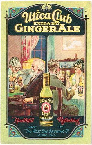 1910 Utica Club Ginger Ale bi-fold brochure Utica, New York