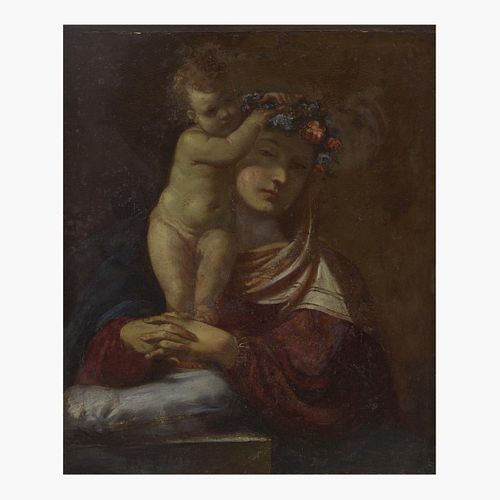 Attributed to Guercino (Italian, 1591?1666) Saint Rose of Lima with Christ Child