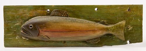 Folk Art Carved Fish Plaque