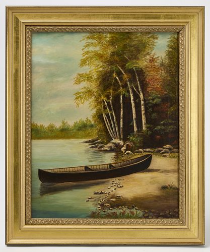Lake Scene with Canoe