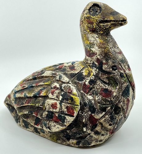 Carved and painted Bird