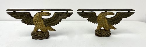 Pair of Cast Iron Eagle Brackets