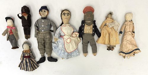 Lot of Antique Rag Dolls