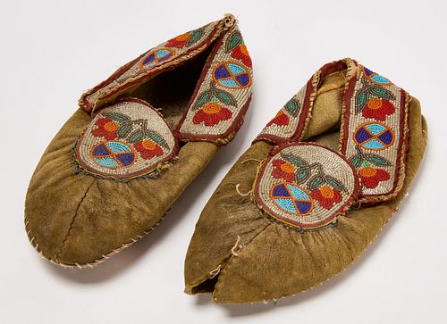 Native American Leather and Beaded Moccasins