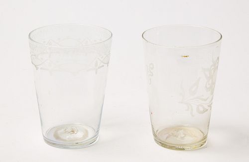 Two Etched Flip Glasses