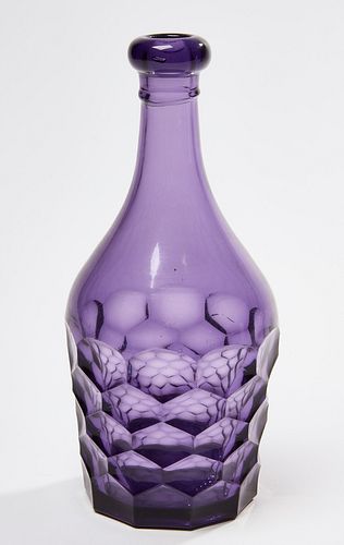 Purple Glass Bar Bottle Hexagon Pattern