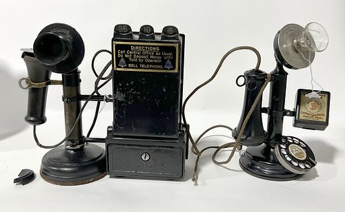 Two Antique Pay Telephones