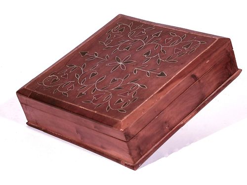 Box Inlaid with Silver and Stained Woods