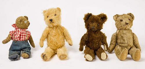 Four Small Early Teddy Bears