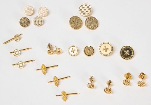 Lot of 14K Buttons and Tie Tacks