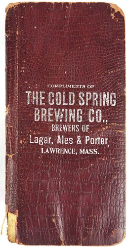 1906-07  Address book & Almanac Cold Spring Brewery, Lawrence, Massachusetts