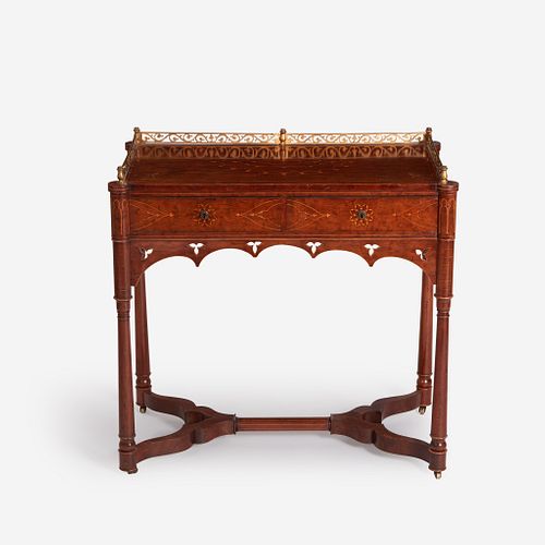 A Charles X Ormolu-Mounted Mahogany and Satinwood Marquetry Occasional Table circa 1825