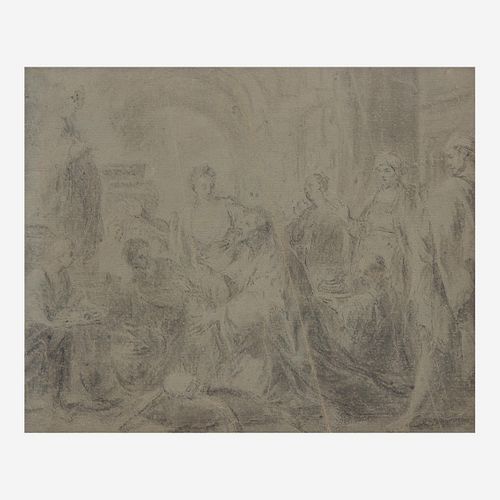 Italian School (18th Century) Biblical Scene (Possibly Jesus at the Home of Martha and Mary)