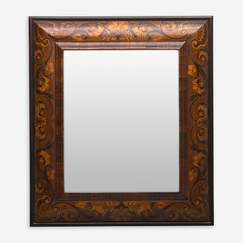 A William & Mary Walnut and Fruitwood Marquetry Mirror late 17th century