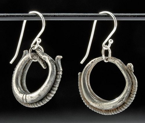 Pair of Roman Silver Earrings - Wearable!