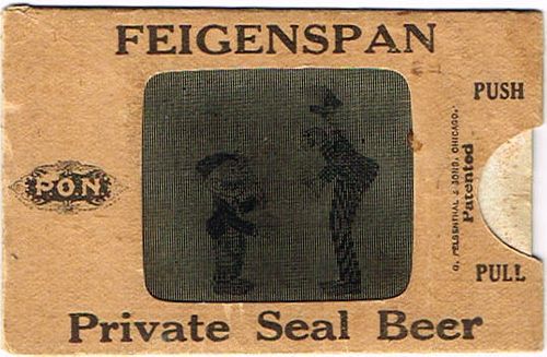 1896 Feigenspan Private Seal Beer Metamorphic Novelty Card, Newark, New Jersey
