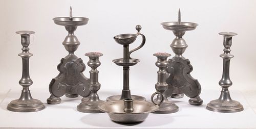 PEWTER CANDLES AND LANTERNS