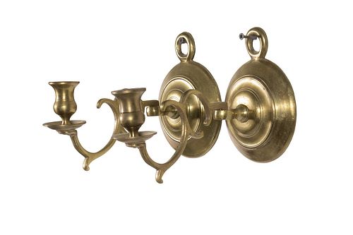 PR EARLY BRASS CANDLE SCONCES