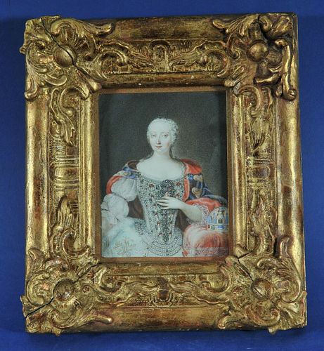 GOUACHE PORTRAIT WITH THE HUNGARIAN CROWN