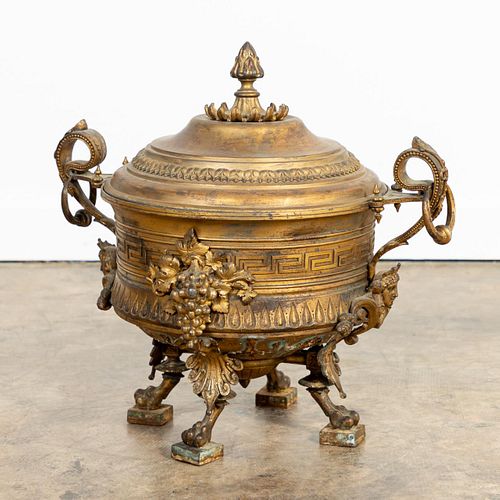 NEOCLASSICAL STYLE URN-FORM GILT BRASS COAL HOD