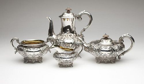 A Victorian sterling silver coffee/tea service