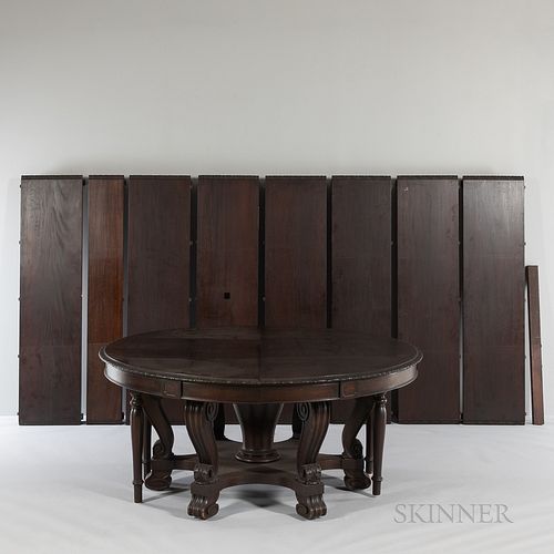 Classical-style Carved Mahogany Banquet Table