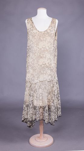 PRINTED CHIFFON PARTY DRESS, MID-LATE 1920s