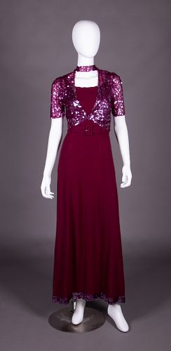 THREE PIECE SEQUINED EVENING ENSEMBLE, EARLY 1930s