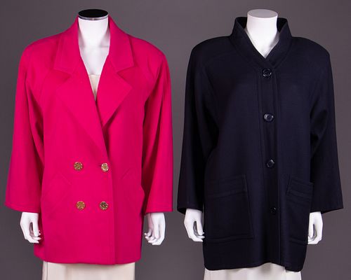 TWO GIVENCHY WOOL DAY COATS, PARIS, 1980s