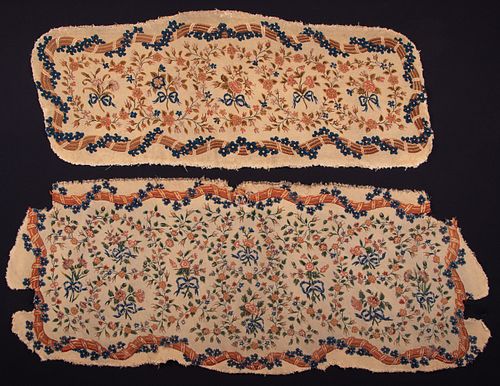CANVAS WORK EMBROIDERED SETTEE BACK & SEAT, ENGLISH, 18TH C