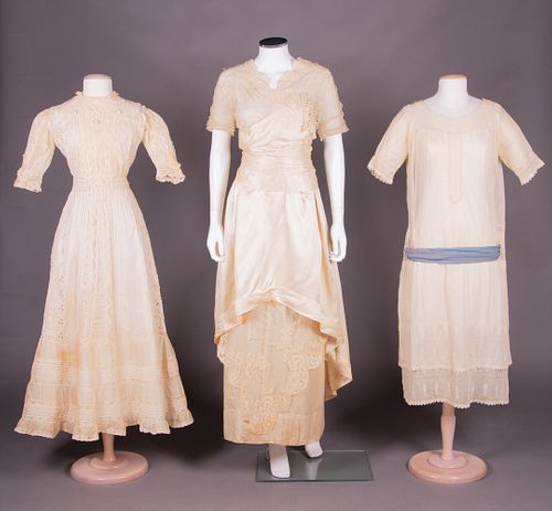 TWO TEA & ONE EVENING DRESS, 1910-1920s