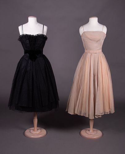 TWO PARTY DRESSES, EARLY-MID 1950s